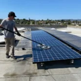 Professional solar panel cleaning on residential and commercial solar panels in Southern California
