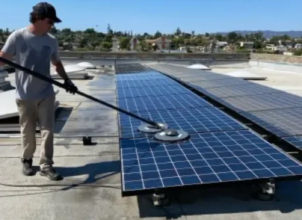 Professional solar panel cleaning on residential and commercial solar panels in Southern California