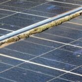 Residential solar panels on a San Diego home after rainfall