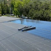 Dirty solar panels in Southern California with visible dust and buildup
