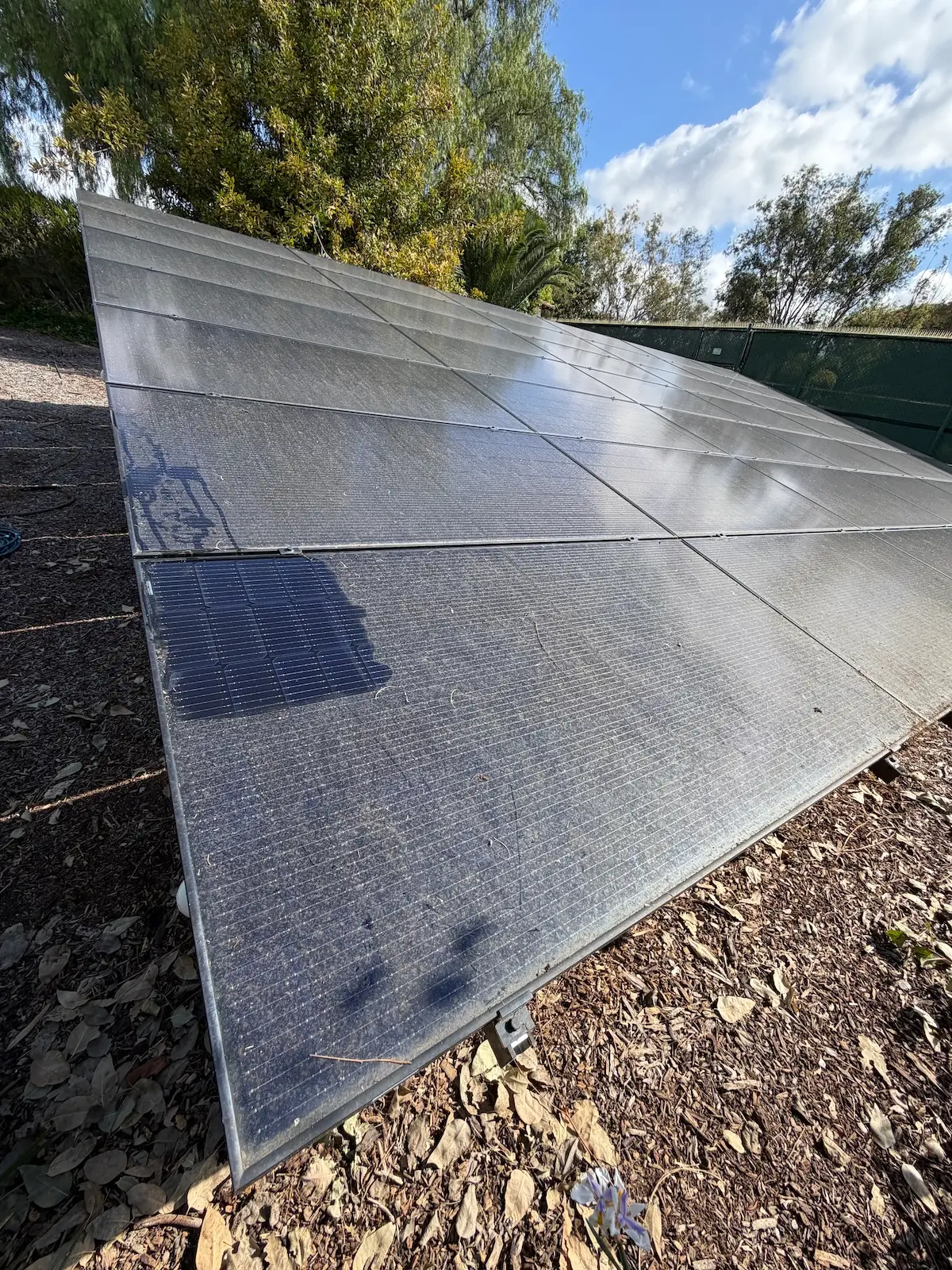 How often should solar panels be cleaned on a commercial solar array in California