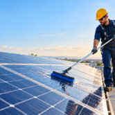 Rooftop solar panel cleaning solar panel cleaning